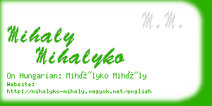 mihaly mihalyko business card